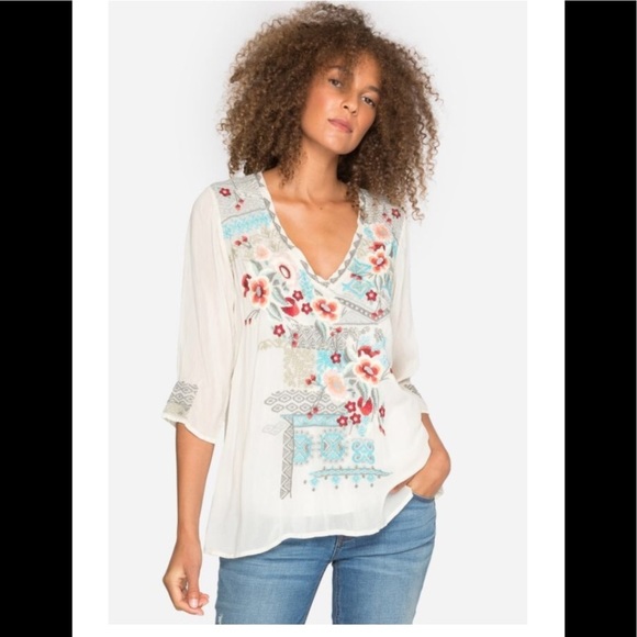 10. Johnny Was Freyja Freyja Embroidered Blouse S - Picture 6 of 16